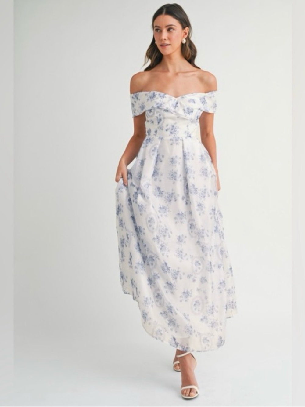 MARBLE White Strapless Bustier with Light Lavender Trim